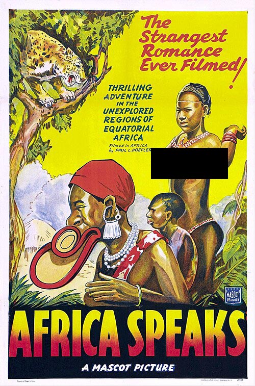 植民地時代の記録映画『Africa Speaks!』(1930年)のポスター